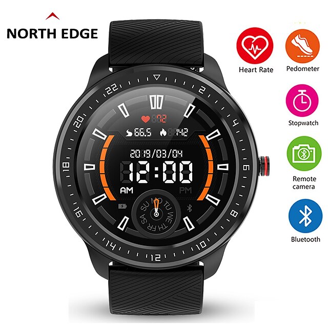  NORTH EDGE N06 Smart Watch 1.3 inch Smartwatch Fitness Running Watch Bluetooth Pedometer Call Reminder Activity Tracker Compatible with Android iOS Men Women Heart Rate Monitor Blood Pressure