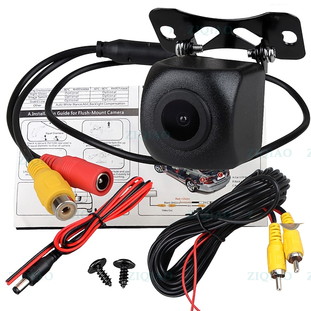  ziqiao 540 τηλεοπτικές γραμμές 1280 x 720 ccd ενσύρματη κάμερα οπίσθιας κάμερας 170 βαθμών αδιάβροχη / plug and play για αυτοκίνητο