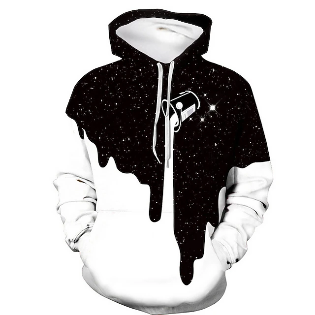 Men's Graphic Color Block Starry Sky Milk Cup Hoodie Hoodies Sweatshirt Casual Hooded Daily Black Yellow Designer 11