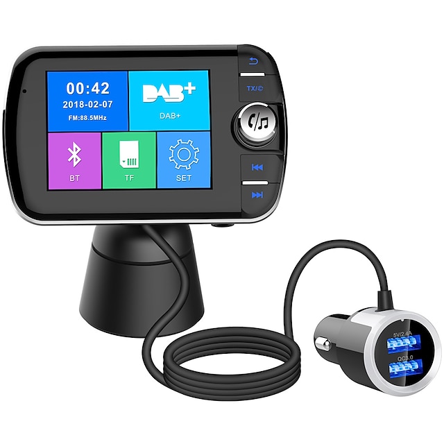  Trasmettitore fm Kit per auto Bluetooth Vivavoce per auto QC 3.0 Auto MP3 modulatore FM Trasmettitori FM Stereo Radio FM Auto