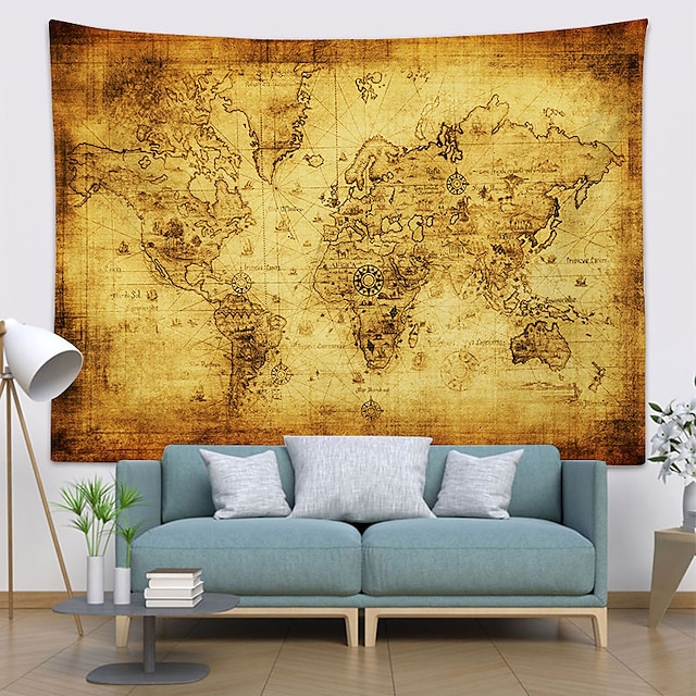 Home & Garden Home Decor | 5 sizes orld Map Pattern Wall Tapestry Wall Hanging Blanket Farmhouse DecorHome Decorations Machine A