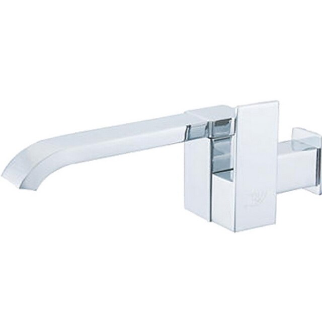  Bathroom Sink Faucet - FaucetSet / Wall Mount Electroplated Wall Installation Single Handle One HoleBath Taps