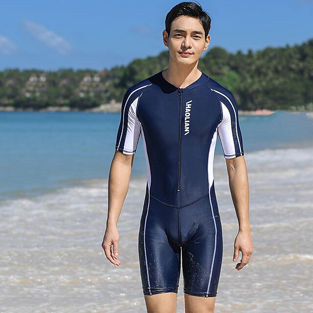 Sports & Outdoors Surfing, Diving & Snorkeling | Mens Rash Guard Dive Skin Suit UV Sun Protection UPF50+ Breathable Short Sleeve