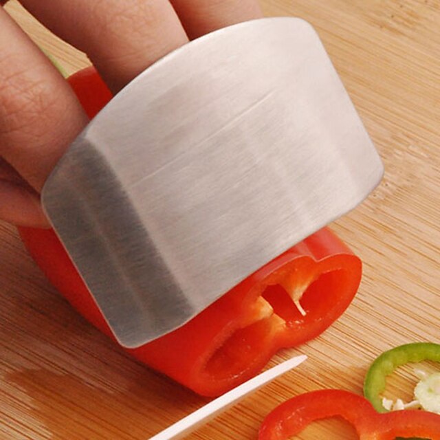 Finger Guard Protect 2 Pieces Set Finger Chop Safe Slice Stainless Steel Kitchen Hand Protector Knife Slice Cutting Finger Protection Tools4