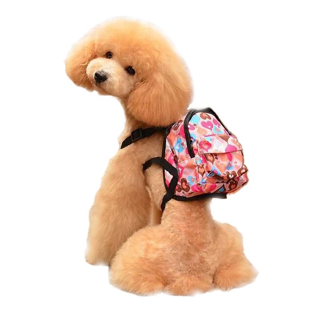  Dog Harness Commuter Backpack Adjustable / Retractable Cartoon Design Sponge Blue Light Pink