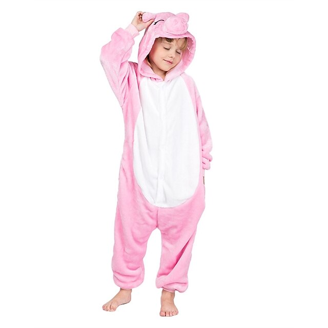  Kinderen Kigurumi pyjamas Varkentje Onesie pyjamas Fleece Roze Cosplay Voor Jongens en meisjes Dieren nachtkleding spotprent Festival / Feestdagen kostuums