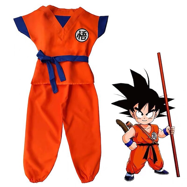  Inspired by Dragon Ball Son Goku Anime Cosplay Costumes Japanese Cosplay Suits Letter Top Pants For Boys' Girls'
