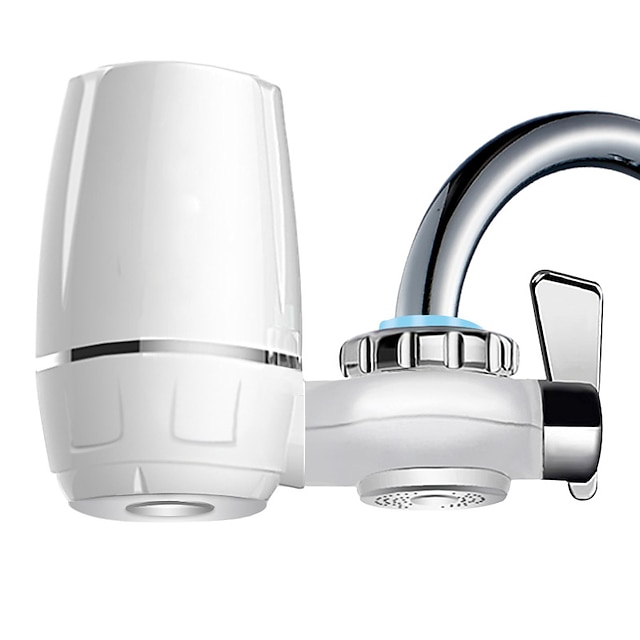  キッチン蛇口付きフィルター浄水器、白の大容量水道水濾過システムは、鉛、フッ化物、塩素を除去します - 標準的な蛇口に適合します (フィルター1個付属)。