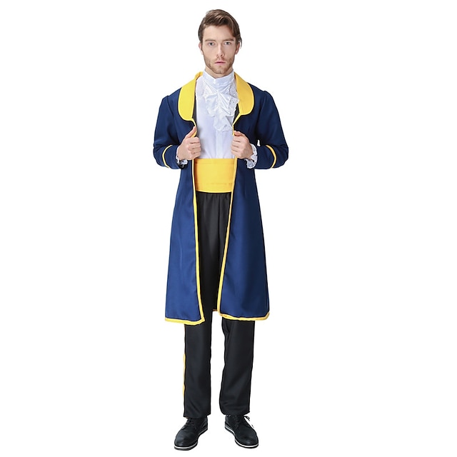  Prince Fairytale Prince Charming Coat Cosplay Costume Men's Women's Movie Cosplay Yellow+Blue Coat Blouse Pants Christmas Halloween Carnival / Waist Accessory / More Accessories
