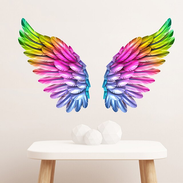 Home & Garden Home Decor | Creative Angel Wings Wall Stickers Ins Bedroom Wall Decoration Room Layout Self-adhesive Removable Wa