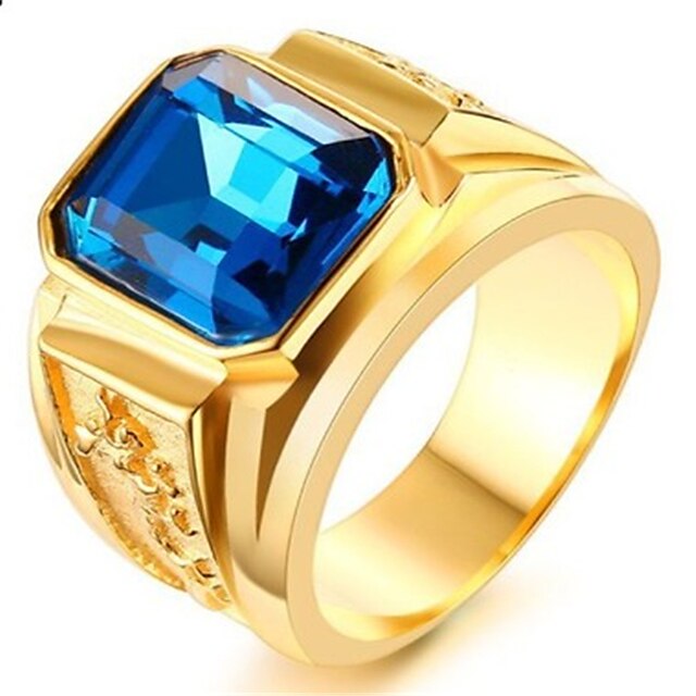  Ring Synthetic Sapphire Gold Platinum Plated Alloy Stylish 1pc 7 8 9 10 11 / Men's