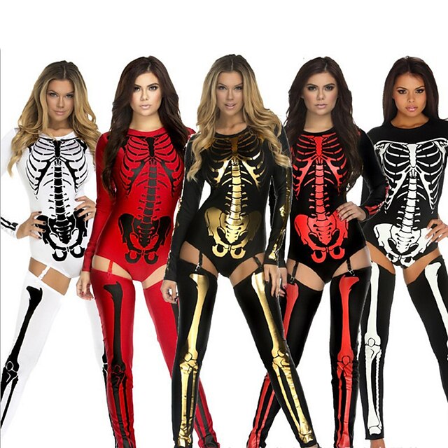 Zentai Suits Catsuit Skin Suit Skeleton Skull Adults Cosplay Costumes Ultra Sexy Mens Women 