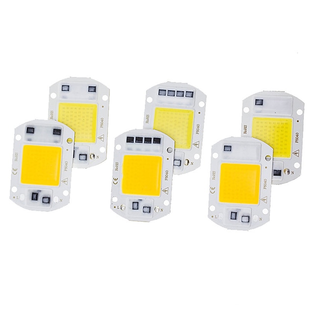  6pcs LED čips za kablove 20w 220v smart ic ne treba žarulju voditi žarulja za zidnu svjetlost reflektora
