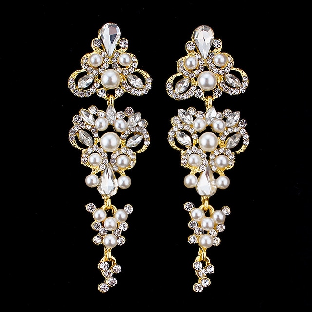  Women's Drop Earrings Dangle Earrings Pear Cut Drop Elegant Fashion Earrings Jewelry Silver / Gold For Party Wedding Anniversary Prom 1 Pair