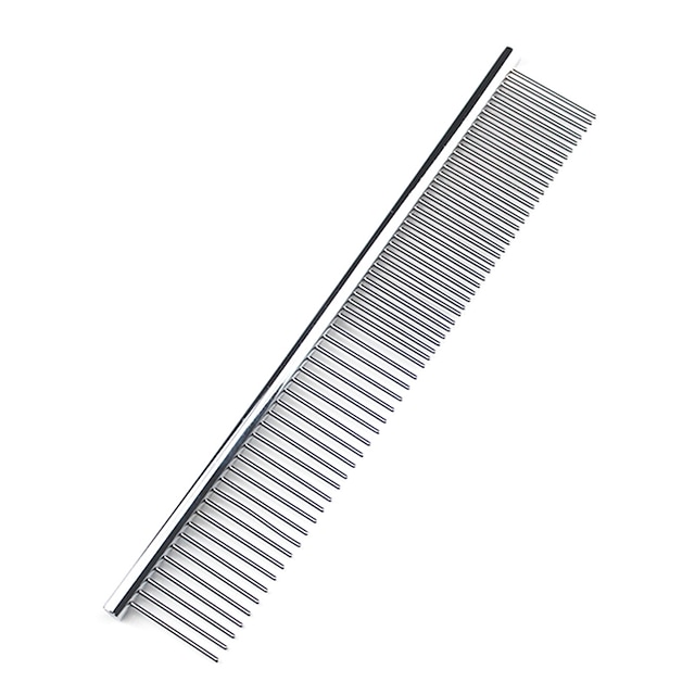  peigne pour animaux de compagnie en acier inoxydable animaux de compagnie chien chat toilettage double rangée dents peignes épilation à poils brosse peigne râteau