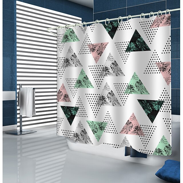 Shower Curtains New Design Geometric triangle coconut digital shower curtain 72 Inch
