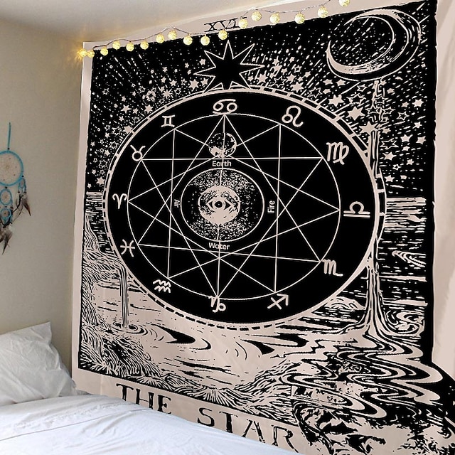 Tarot Tapestry Sun Divination Wall Hanging Mysterious Home Bed Blanket Art Decor 