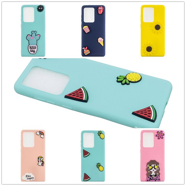  Phone Case For Samsung Galaxy Back Cover S20 Plus S20 Ultra S20 S9 S9 Plus S8 Plus S8 S7 edge S7 A3 Frosted DIY Solid Colored 3D Cartoon TPU