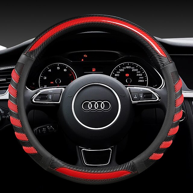  Audi q5 q7 a4 a6 a8 модные автомобильные чехлы на руль искусственная кожа 38см воздухопроницаемый противоскользящий для универсальных автозапчастей Four Seasons