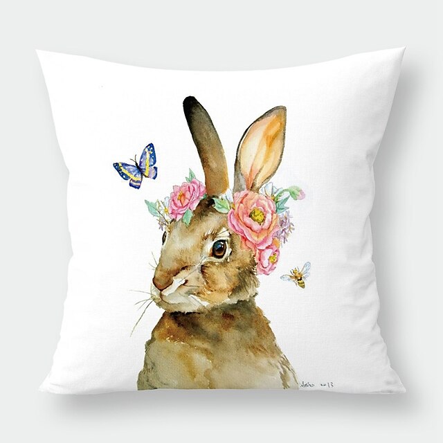  Set of 1 Easter Cartoon Rabbit Pillow Case Digital Print Sofa cushion pillow case
