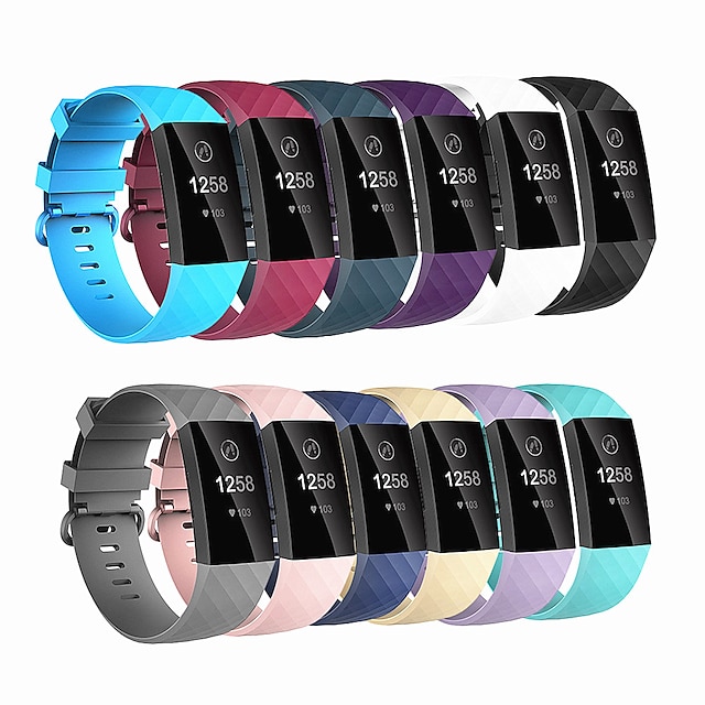  Klokkerem til Fitbit Charge 4 / Charge 3 / Charge 3 SE Silikon Erstatning Stropp Myk Pustende Sportsrem Armbånd