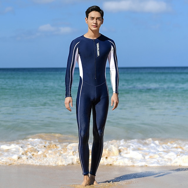 Sports & Outdoors Surfing, Diving & Snorkeling | Mens Rash Guard Dive Skin Suit Full Body Swimwear UPF50+ Front Zip Bathing Suit