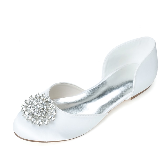 Shoes & Bags Womens Shoes | Womens Wedding Shoes Wedding Flats Bridal Shoes Rhinestone Flat Heel Round Toe Sweet Wedding Party &