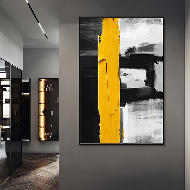  Hang-Ölgemälde Handgemalte Vertikal Abstrakt Pop-Art Modern Fügen Innenrahmen / Gestreckte Leinwand