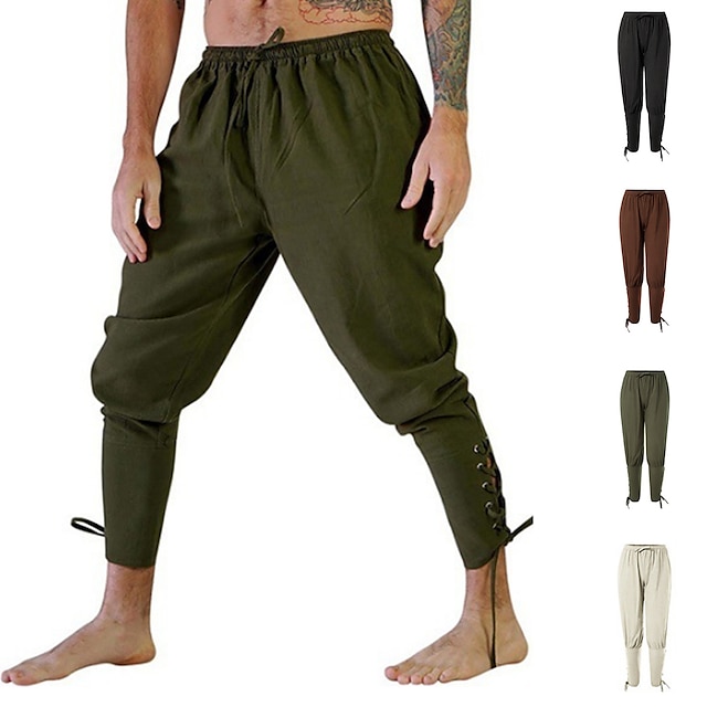  Men's Yoga Pants Harem Cropped Pants Solid Color Army Green Brown Beige Fitness Gym Workout Running Sports Activewear Stretchy