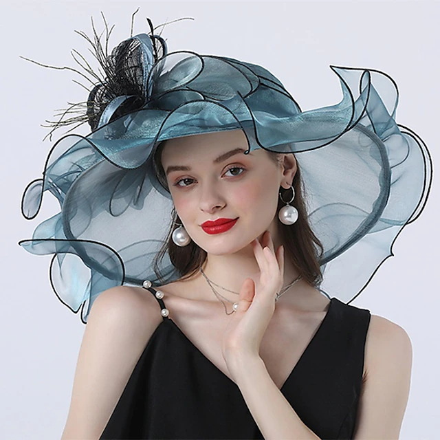 Tulle Hat Fashion Vintage Style Elegant Luxurious Organza Hats Headwear ...