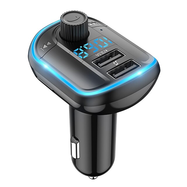  Bluetooth 5.0 Transmisor FM / Kit de coche Bluetooth Manos libres del coche QC 3.0 / Lector de Tarjeta / MP3 para el coche modulador de FM Coche