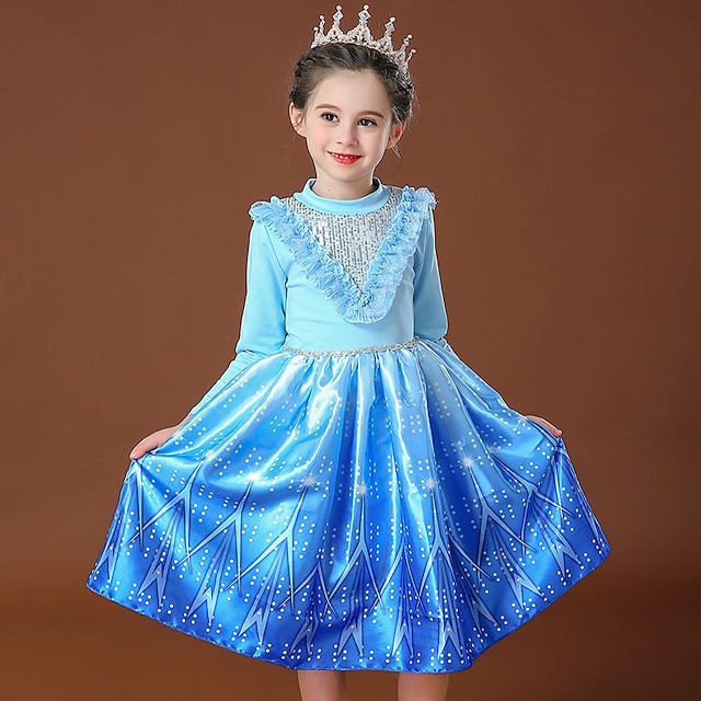 Princess Elsa Dress Flower Girl Dress Girls' Movie Cosplay Cosplay ...