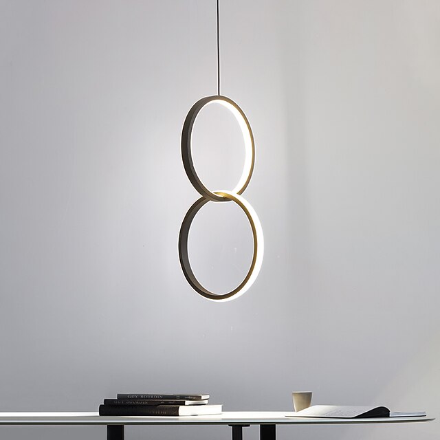  led20w mini hanglamp aluminium cirkel / mini geschilderde afwerkingen zwart wit frame voor slaapkamer entree eetkamer modern 110-120v / 220-240v