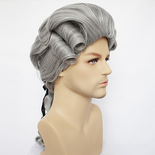  Cosplay Dommer Cosplay Parykker Mænds Kvinders Asymmetrisk 21 tomme Varmebestandig Fiber Krøllet Blond Sort Hvid Voksne Anime Paryk  Cosplay  Fest   Charme  Almindelige Halloween Parykker