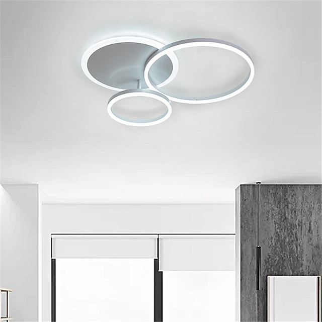  3-valo 50 cm kattovalaisimet led klusteri design ympyrä design uppoasennettavat valot metalli maalattu viimeistely moderni pohjoismainen toimiston ruokasalin valot 110-240v vain himmennettävissä