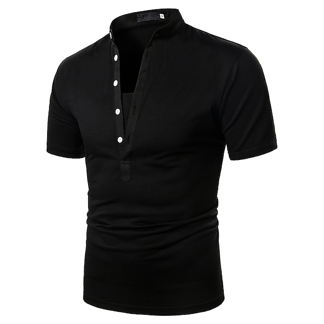 Men's Tennis Shirt Polo Shirt Work Business Collar Notched Short Sleeve ...