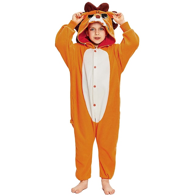 

Kid's Kigurumi Pajamas Lion Animal Onesie Pajamas Polar Fleece Orange Cosplay For Boys and Girls Animal Sleepwear Cartoon Festival / Holiday Costumes / Leotard / Onesie / Leotard / Onesie