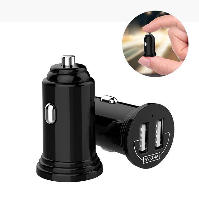  Universal Dual USB Car Charger For Phone Mini Dual USB Car-Charger 2.4A Fast Charger For iPhone 7 8 X Xs Xiaomi Car Phone Charge