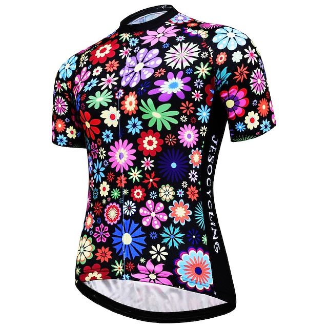  JESOCYCLING Mujer Maillot de Ciclismo Manga Corta Talla Grande Bicicleta Maillot Camiseta con 3 bolsillos traseros MTB Bicicleta Montaña Ciclismo Carretera Transpirable Resistente a los UV Secado