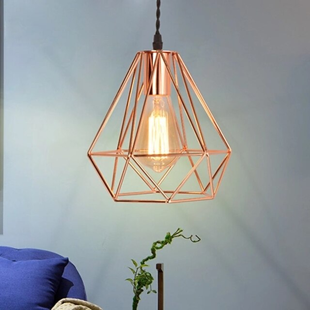 Lights & Lighting Pendant Lights | 21 cm Single Design Pendant Light Metal Electroplated Country Nordic Style 220-240V - PS82146