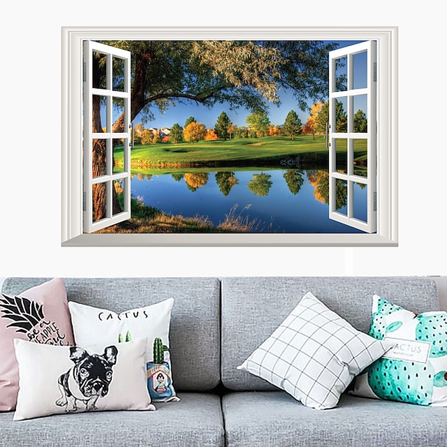 Home & Garden Home Decor | Landscape Wall Stickers Living Room, Removable PVC Home Decoration Wall Decal 60*40cm - MY01890