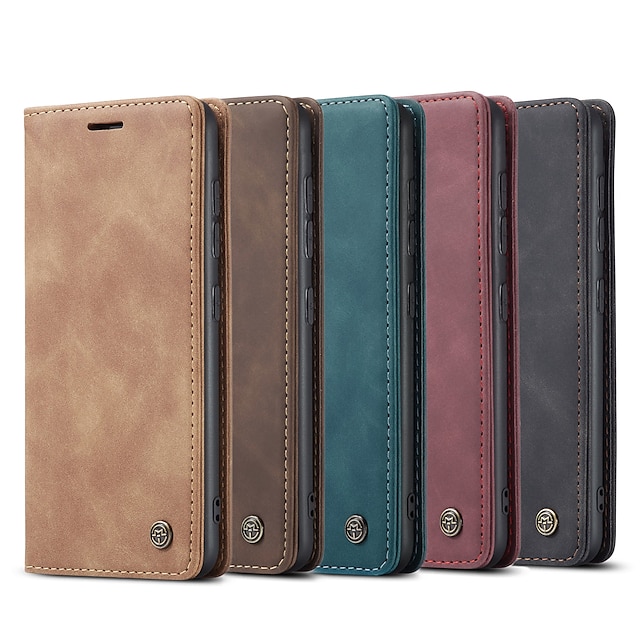  New Retro Business Leather Magnetic Flip Phone Case For Samsung Galaxy S22 S21 Plus Ultra A72 A52 A42 A32 With Wallet Card Slot Stand Leather Classic Design with Card Slot Closure Fold Case