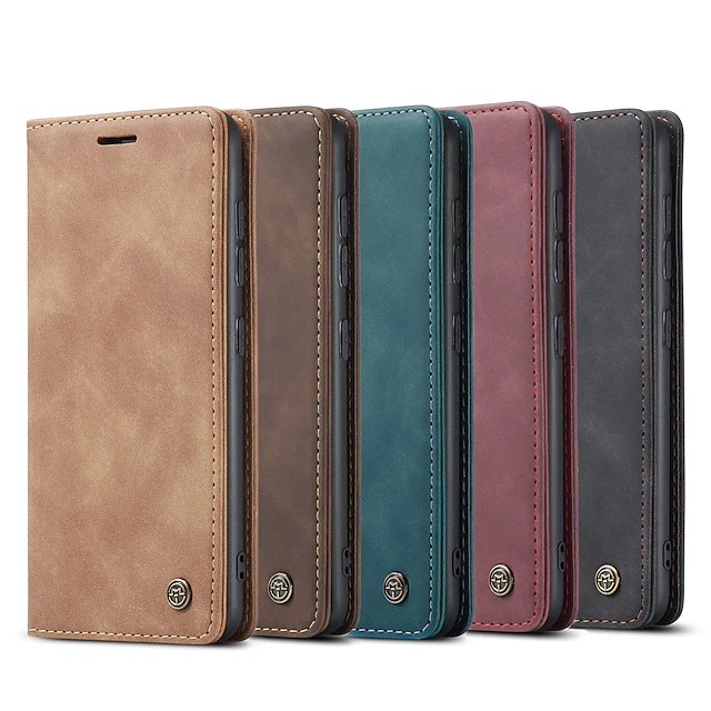 Phone Case For Samsung Galaxy S23 S22 S21 FE S21 Ultra Plus A54 A32 A52 Wallet Case with Stand Holder Flip Card Holder Solid Colored TPU PU Leather 13