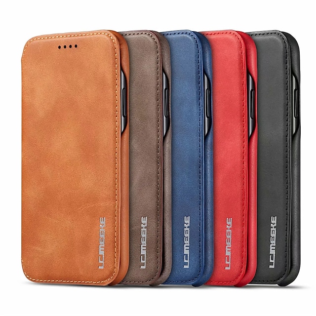  Phone Case For Samsung Galaxy S24 S23 S22 S21 S20 Plus Ultra Note 20 Ultra Full Body Case Leather Flip Flip Card Holder Solid Colored PU Leather