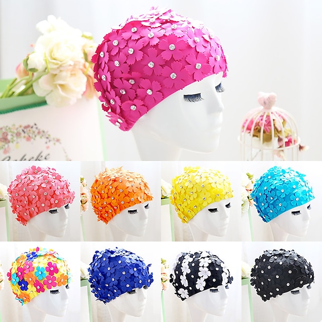  Swim Cap for Adults Rhinestone Breathability Soft Comfortable Swimming Watersports