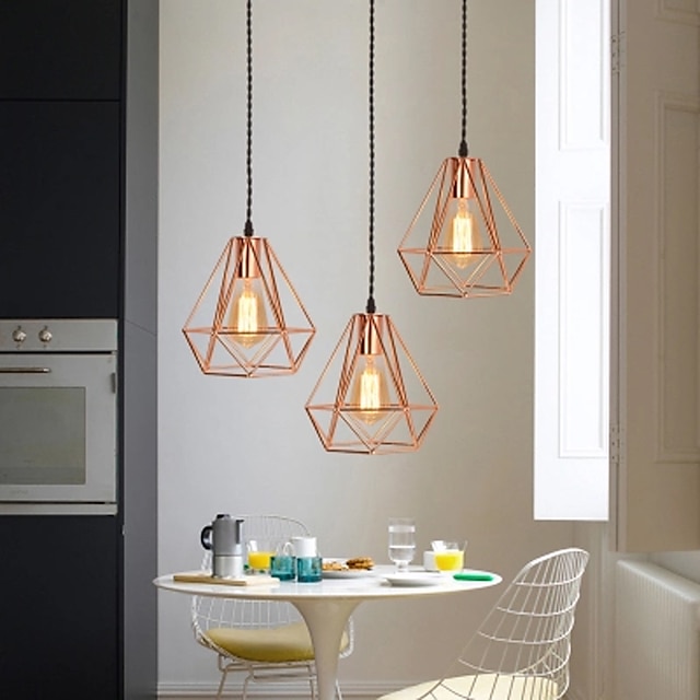 Lights & Lighting Pendant Lights | 21 cm Single Design Pendant Light Metal Electroplated Country Nordic Style 220-240V - PS82146