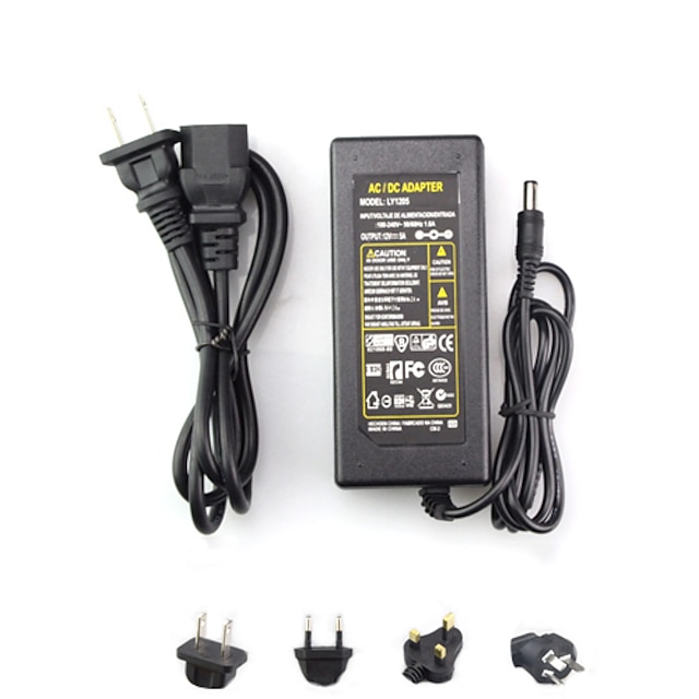  ac 100-240 v para interruptor de comutação dc 12v 6a eu / au / uk / us plug 72 w 5.5 * 2.5mm adaptador de alimentação para luzes led tira flexível