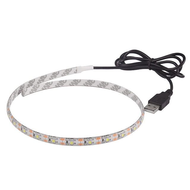  1m tiras de luz led flexibles 30 leds 2835 smd 5mm 1pc blanco cálido blanco frío rgb impermeable usb decorativo 5 v alimentado por usb