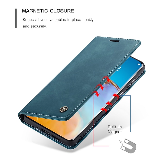 

CaseMe New Retro Leather Magnetic Flip Case For Huawei P40 / P40 Pro / P40 Lite With Wallet Card Slot Stand Case Cover