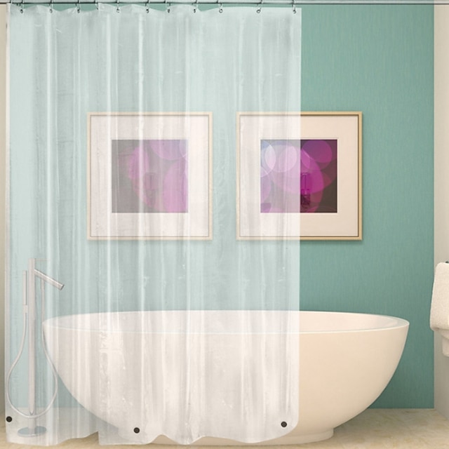  Cortina de ducha impermeable antibacteriana peva resistente al moho, cortina de baño moderna con gancho de 180cm x 180cm